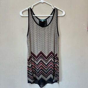 Julia's Closet Maroon Black Boho Tunic Top Medium